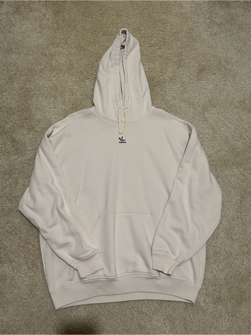 adidas Light Cream Pullover Hoodie with Trefoil Logo